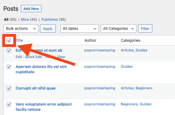 How to change post layout for multiple posts. - Popcorn Theme